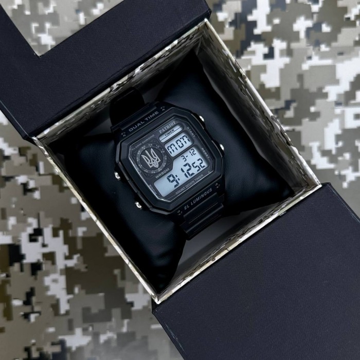 Patriot 010BKUASI Тризуб срібло Чорні + Коробка.