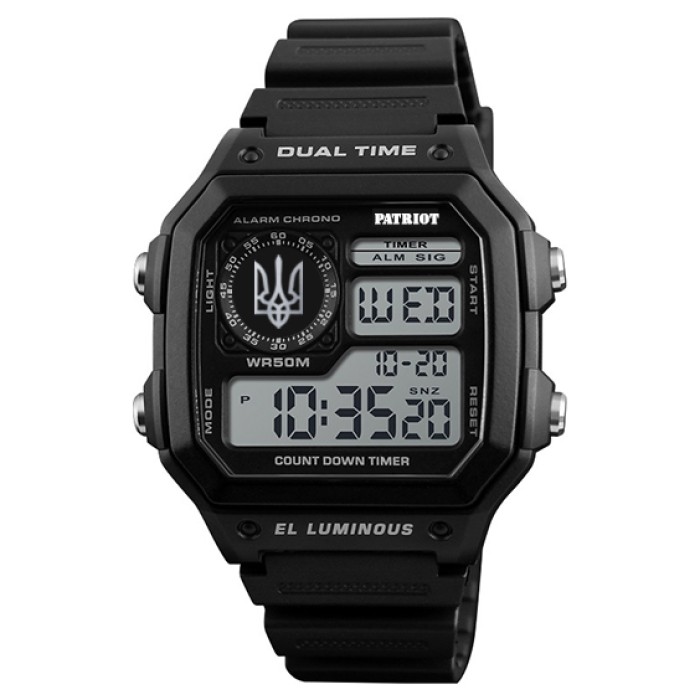 Patriot 010BKUASI Тризуб срібло Чорні + Коробка.