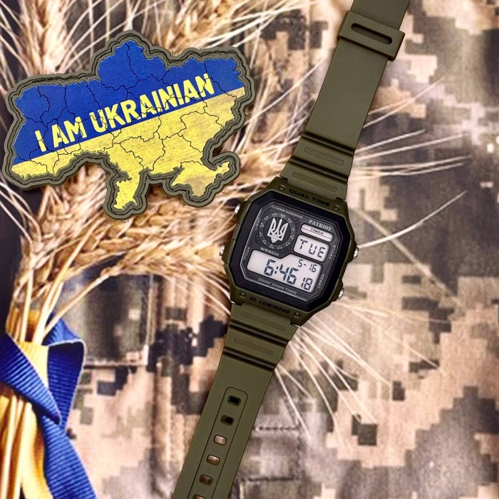 Patriot 010AGUASI Тризуб срібло Зелені + Коробка