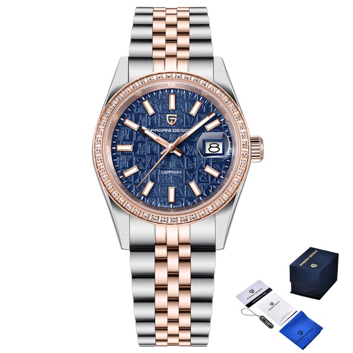 Pagani Design PD-1794M Silver-Rose Gold-Blue Pagani Design PD-1794M Silver-Rose Gold-Blue