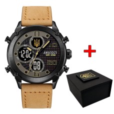 Awarder 017BKBKBR Тризуб золото Black-Black-Light Brown.