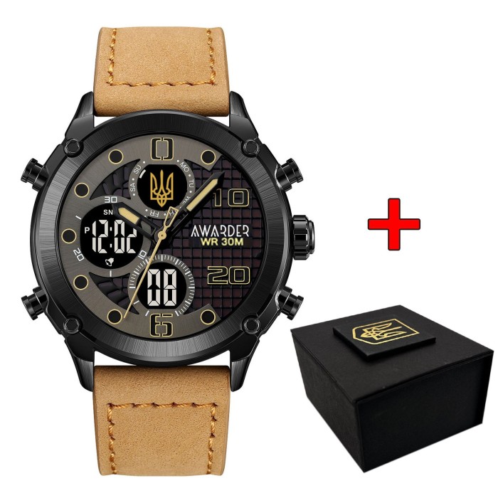 Awarder 017BKBKBR Тризуб золото Black-Black-Light Brown.