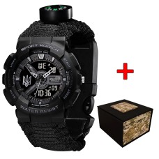 Awarder 005P Тризуб срібло Black + Паракордовий ремінець Black