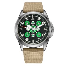 Awarder Embroidery Silver-Green Khaki Battery 10ATM