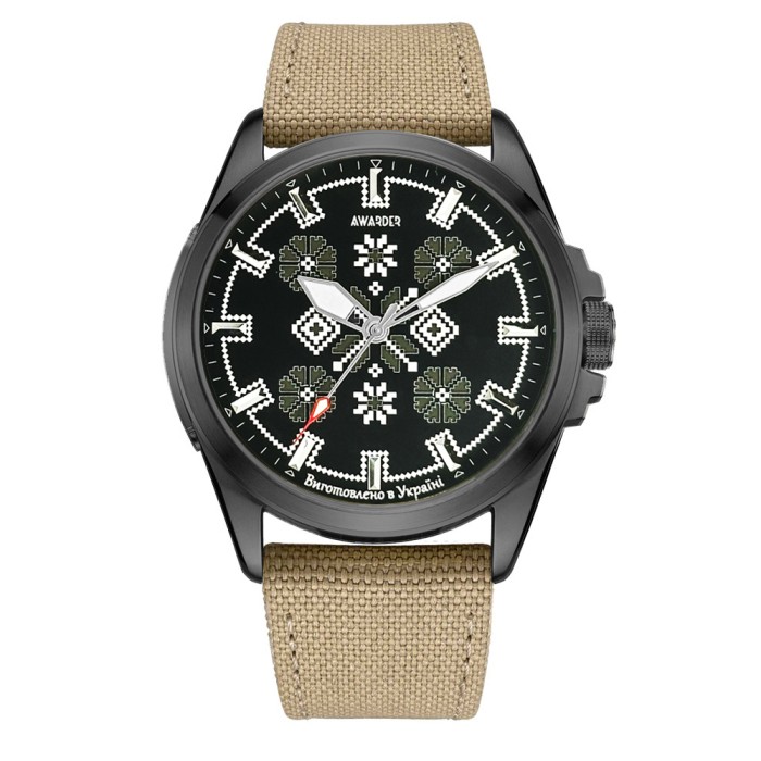 Awarder Embroidery Black-Army Green Khaki Battery 10ATM