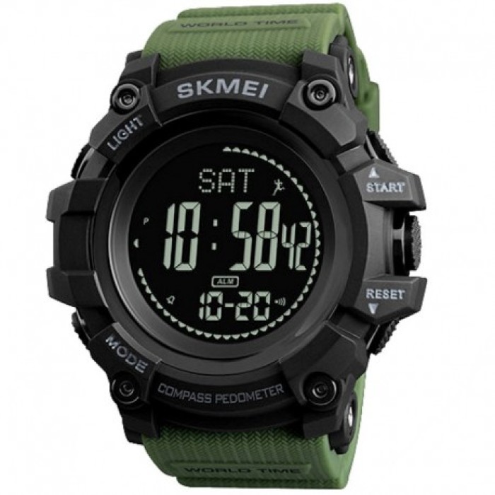 Годинник Skmei 1356AG Army Green + Compass