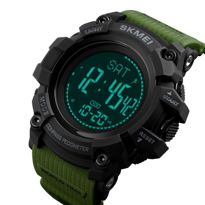 Годинник Skmei 1356AG Army Green + Compass