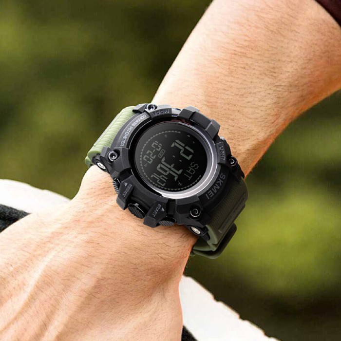 Годинник Skmei 1356AG Army Green + Compass