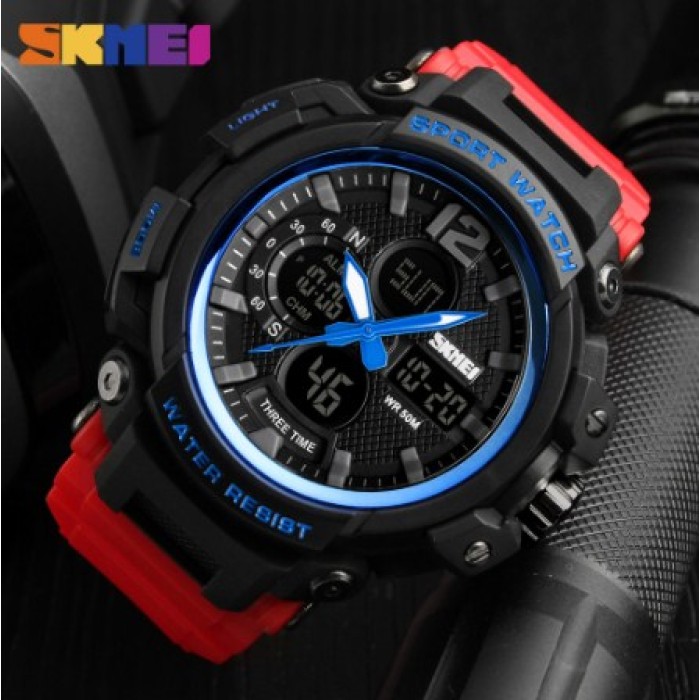 Skmei 1343 Black-Blue-Red Wristband SALE