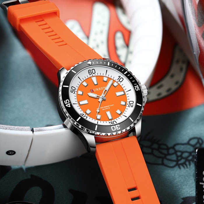 Curren 8448 Silver-Orange