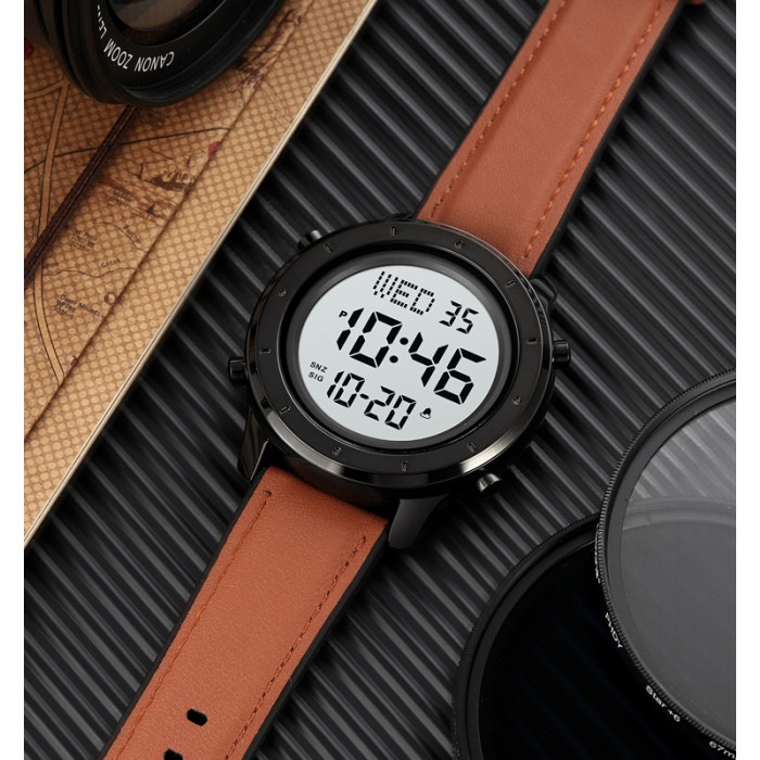 Skmei 1864LBNWT Brown-White Leather