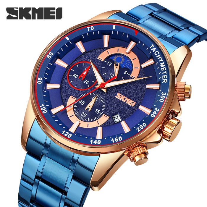 Годинники Skmei 9250RGBU Rose Gold-Blue