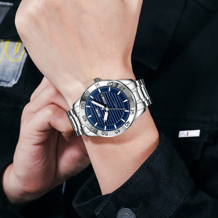 Годинник Skmei 9293SIBU Silver-Blue для стильних чоловіків