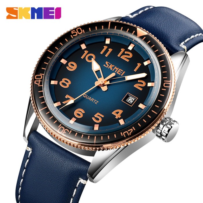 Skmei 9232LRGBU Rose-Gold Blue Leather
