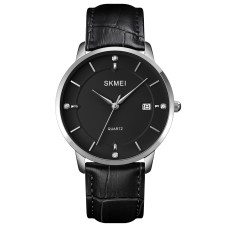 Skmei 1801LSIBK Silver-Black Leather