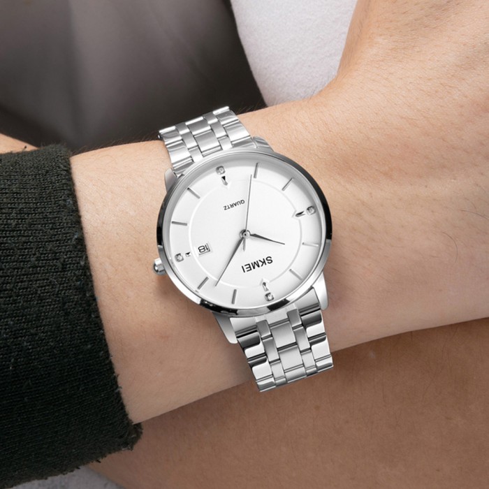 Skmei 1801SSI Silver Case Mesh Band