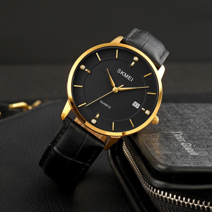 Skmei 1801LGDBK Gold-Black Leather