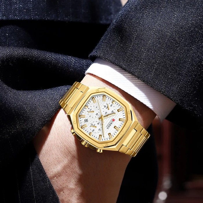 Curren 8459 Gold-White