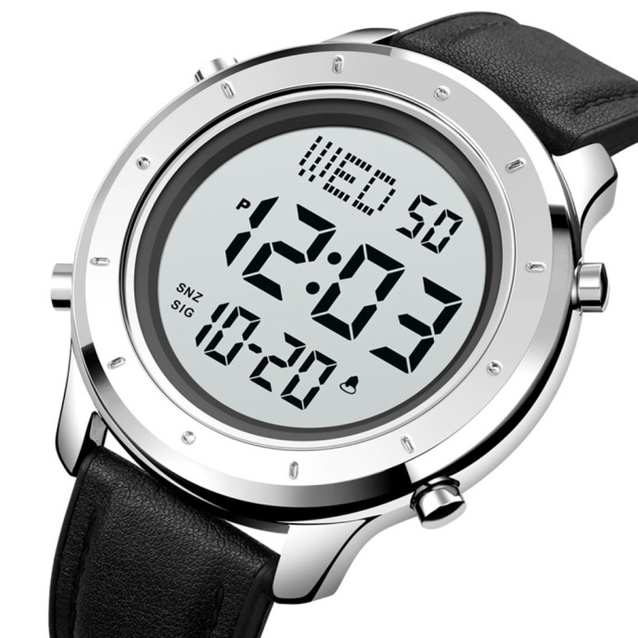 Skmei 1864LSIWT Silver-White Leather