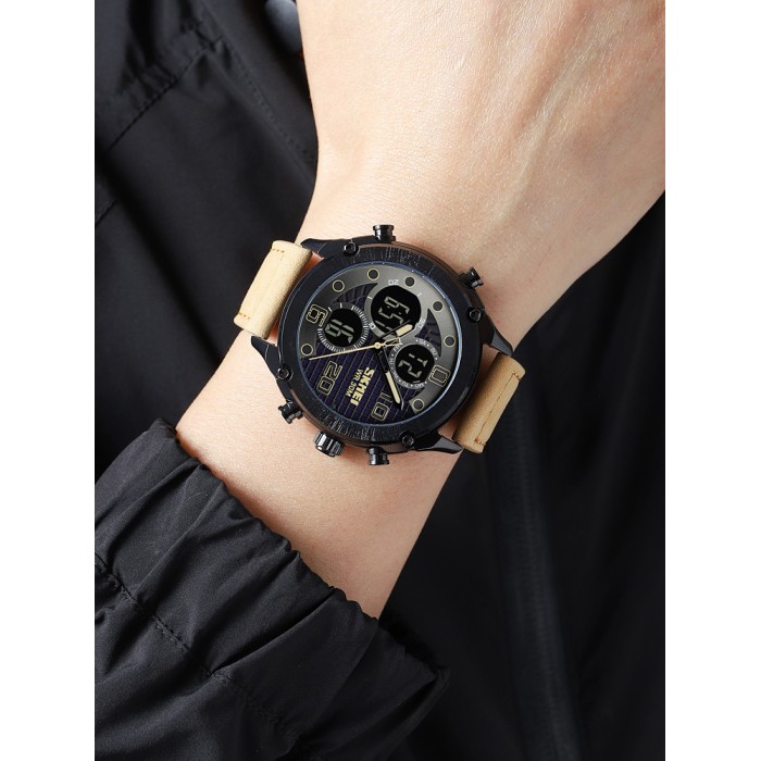 Skmei 1975LLTBNBK Light Brown-Black Leather. SALE