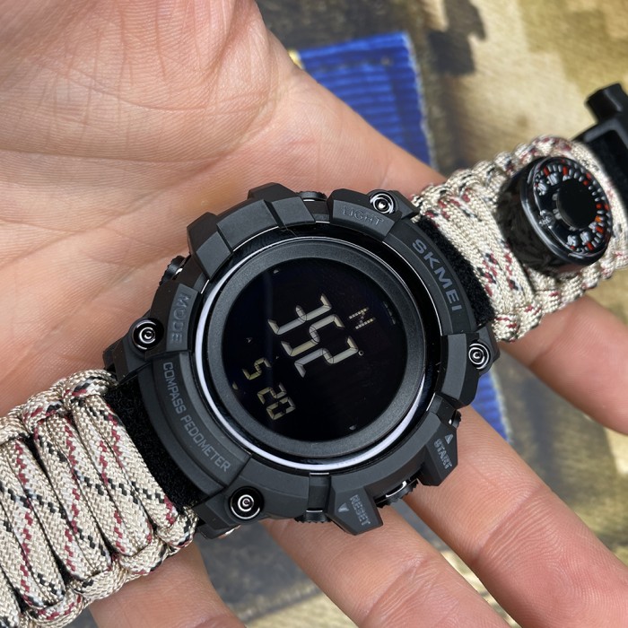 Чоловічий спортивний годинник Skmei 1356DCPK Desert Camo Tactic Compass