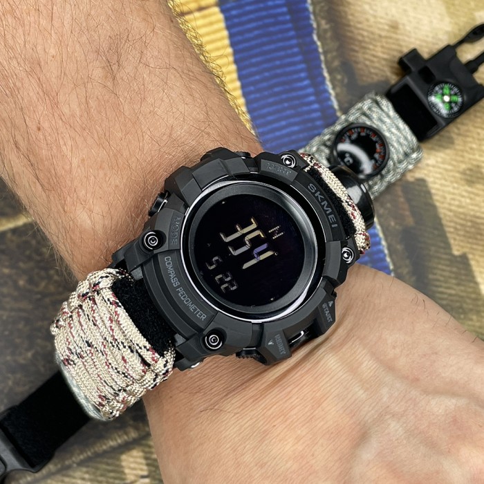 Чоловічий спортивний годинник Skmei 1356DCPK Desert Camo Tactic Compass