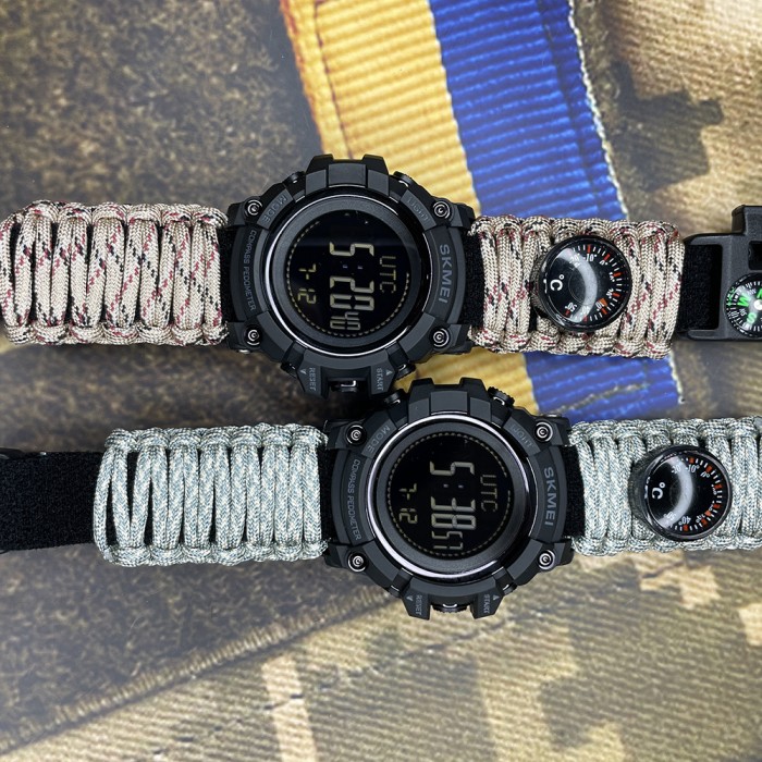 Чоловічий спортивний годинник Skmei 1356DCPK Desert Camo Tactic Compass