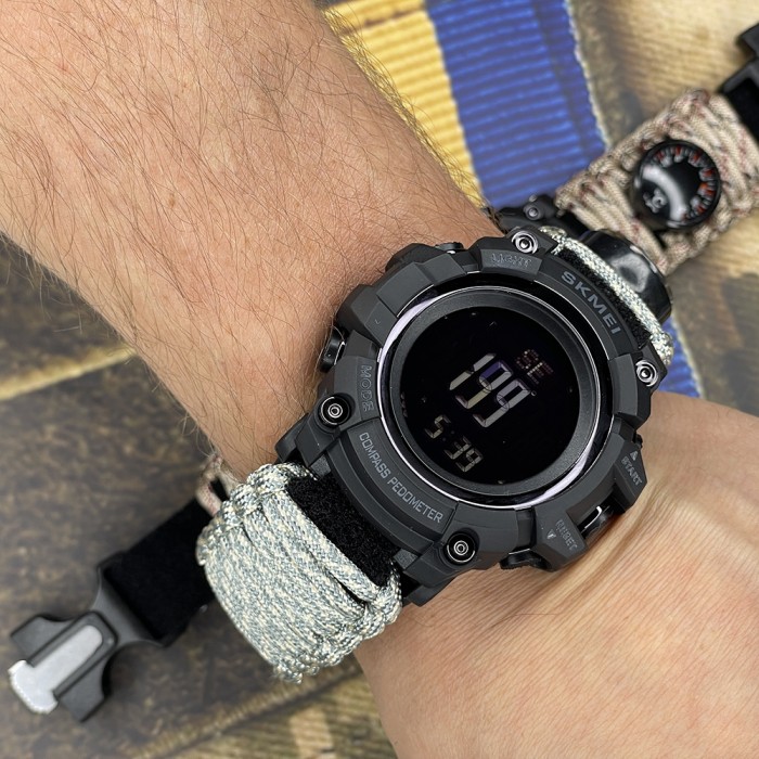 Годинник Skmei 1356ACUPK ACU Tactic Compass - спортивний стиль для чоловіків