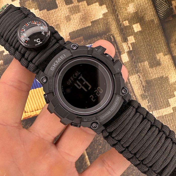 Наручні годинники Skmei 1356BK Black Tactic Compass
