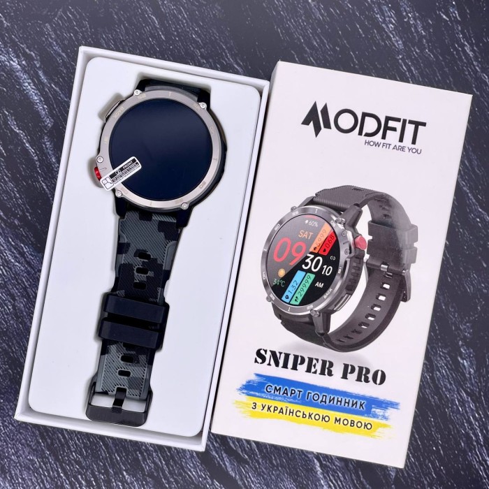 Смарт-годинник Modfit Sniper Pro Black-Silver 41 мм