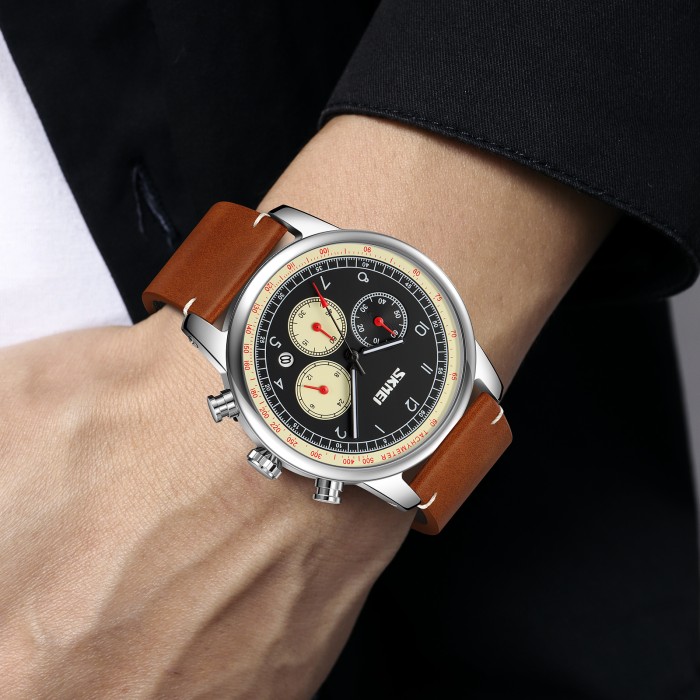 Годинник Skmei 9318BEBN Beige-Brown: Стиль та Комфорт для Чоловіків