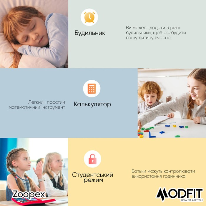 Смарт годинник Modfit Zoopex Blue для активних дітей