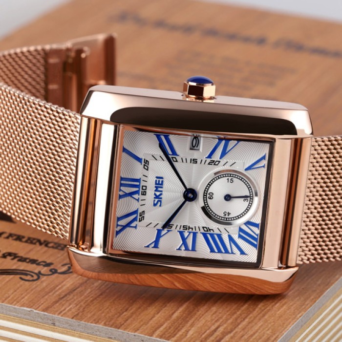 Skmei 9191RGSIBU Rose Gold-Silver-Blue