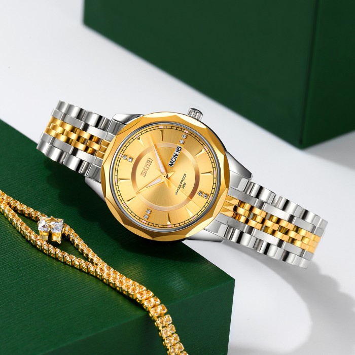 Жіночі наручні годинники Skmei 9264TGDGD Silver/Gold-Gold