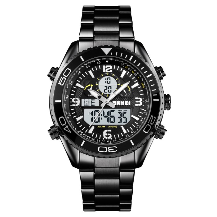 Годинник Skmei 1600BKWT Black-Black-White
