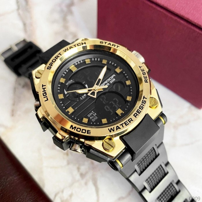 Наручний годинник Sanda 739 Black-Gold - стиль і функціональність