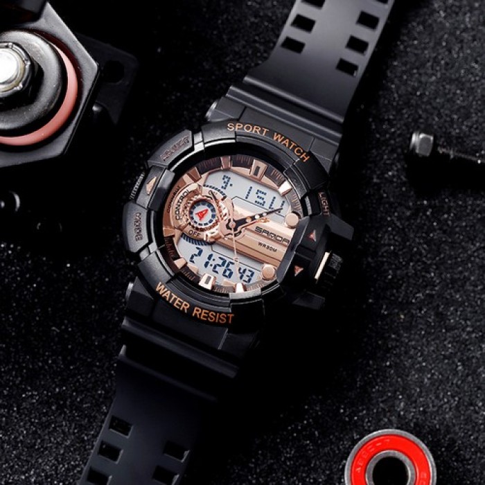 Годинник Sanda 599 Black-Cuprum – ідеальний аксесуар для активних чоловіків