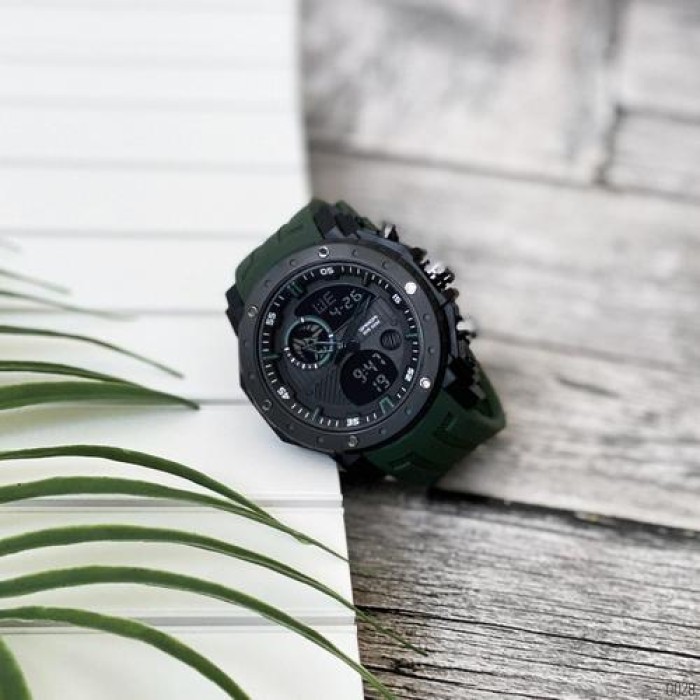 Наручний годинник Sanda 6012 Green-Black для чоловіків