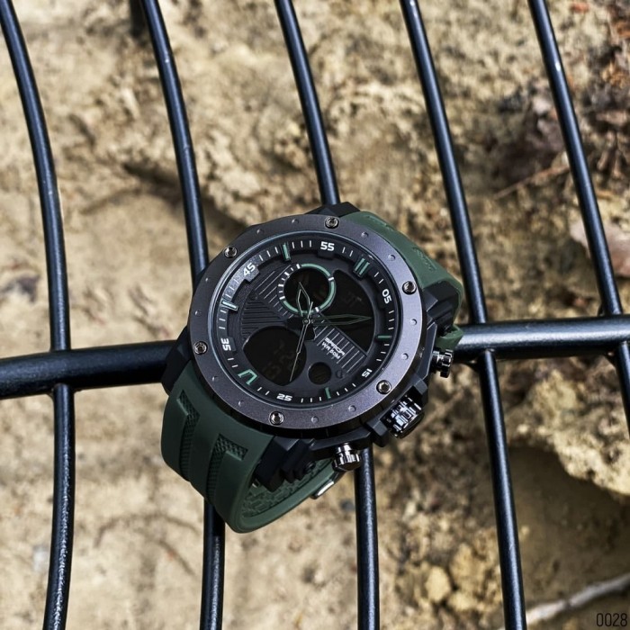 Наручний годинник Sanda 6012 Green-Black для чоловіків