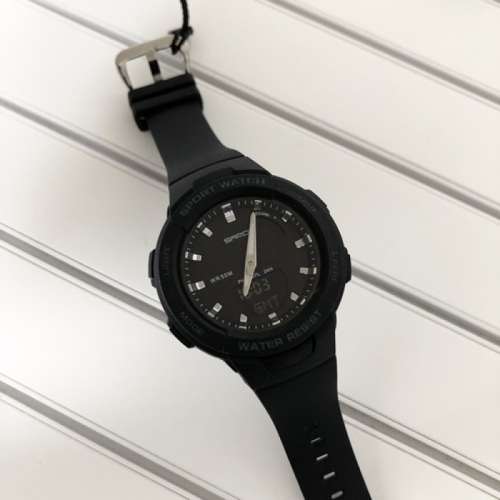 Жіночі спортивні годинники Sanda 6005 Black-Silver
