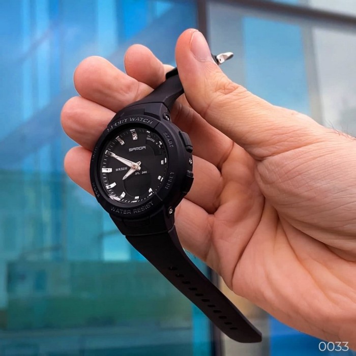 Жіночі спортивні годинники Sanda 6005 Black-Silver