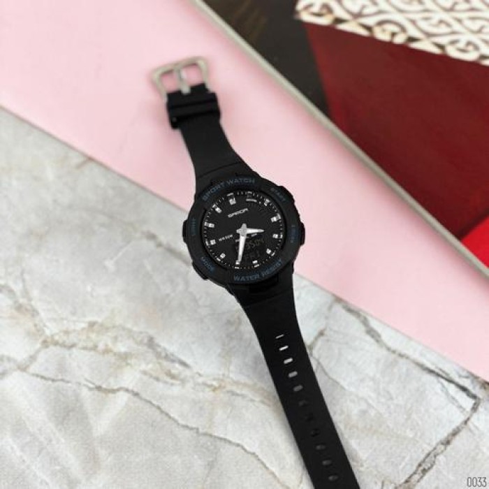 Жіночі спортивні годинники Sanda 6005 Black-Silver