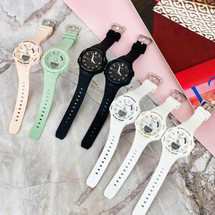 Жіночі спортивні годинники Sanda 6005 Black-Silver