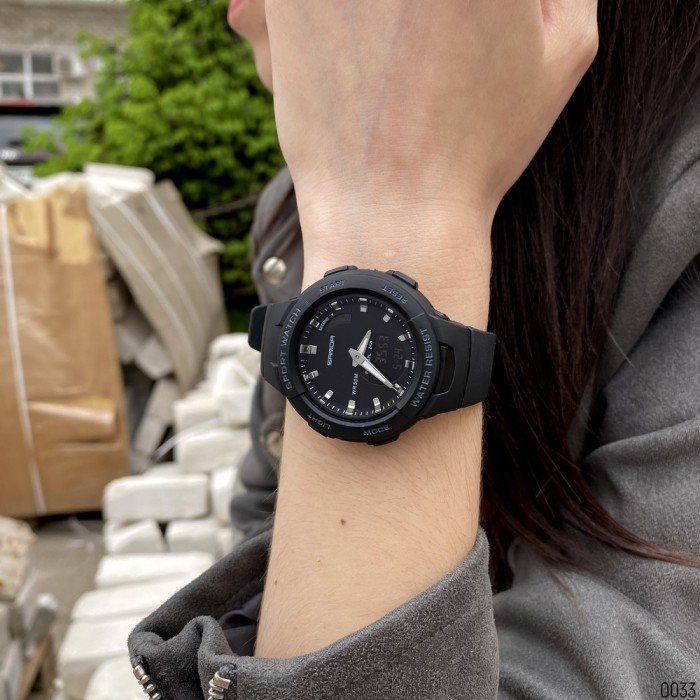 Жіночі спортивні годинники Sanda 6005 Black-Silver