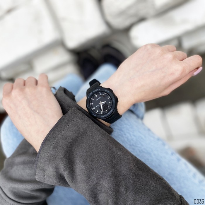 Жіночі спортивні годинники Sanda 6005 Black-Silver