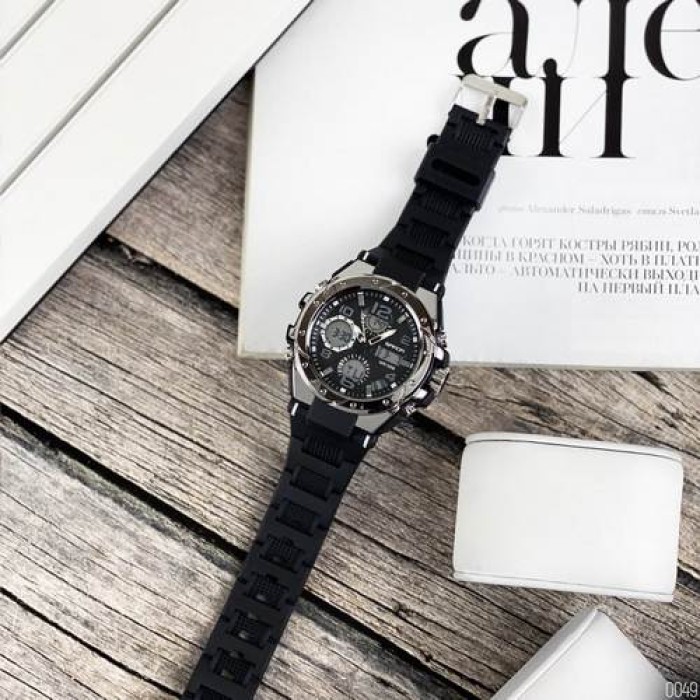Годинник Sanda 6008 Black-Silver - Спортивний стиль для чоловіків