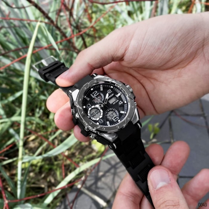 Годинник Sanda 6008 Black-Silver - Спортивний стиль для чоловіків