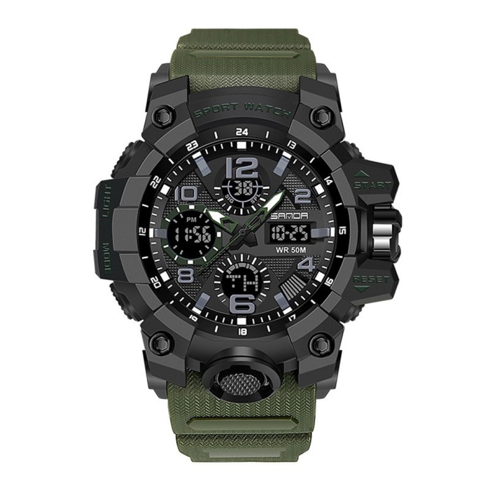 Наручний годинник Sanda 6021 Green-Black