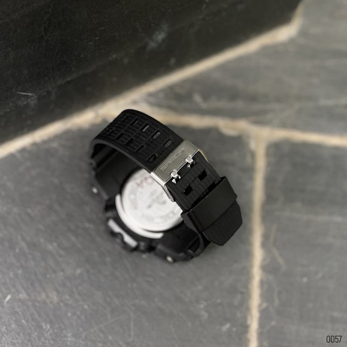 Чоловічий спортивний годинник Sanda 6021 Black-Silver
