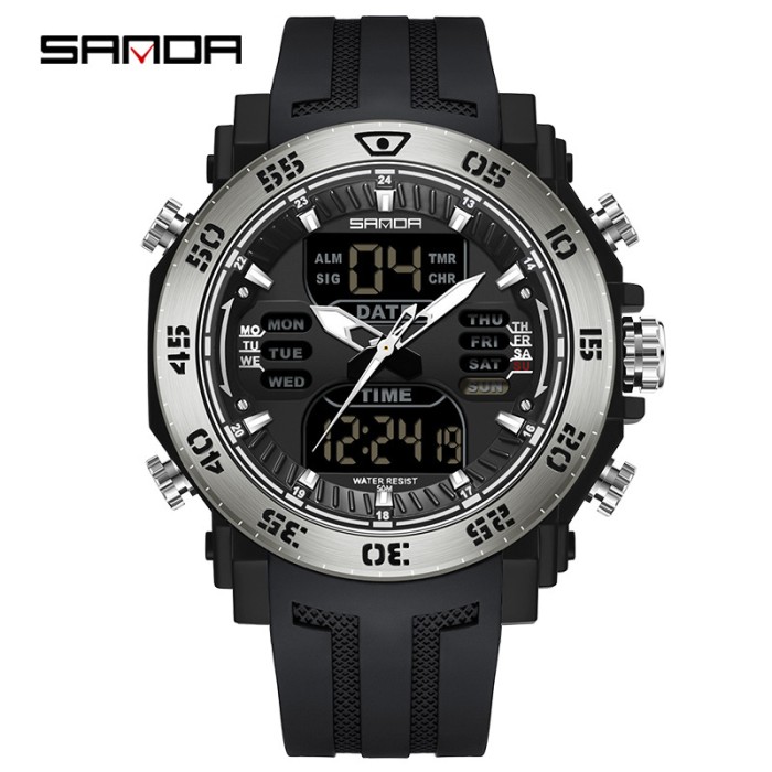 Годинник Sanda 6029 Black-Silver – стиль і функціональність